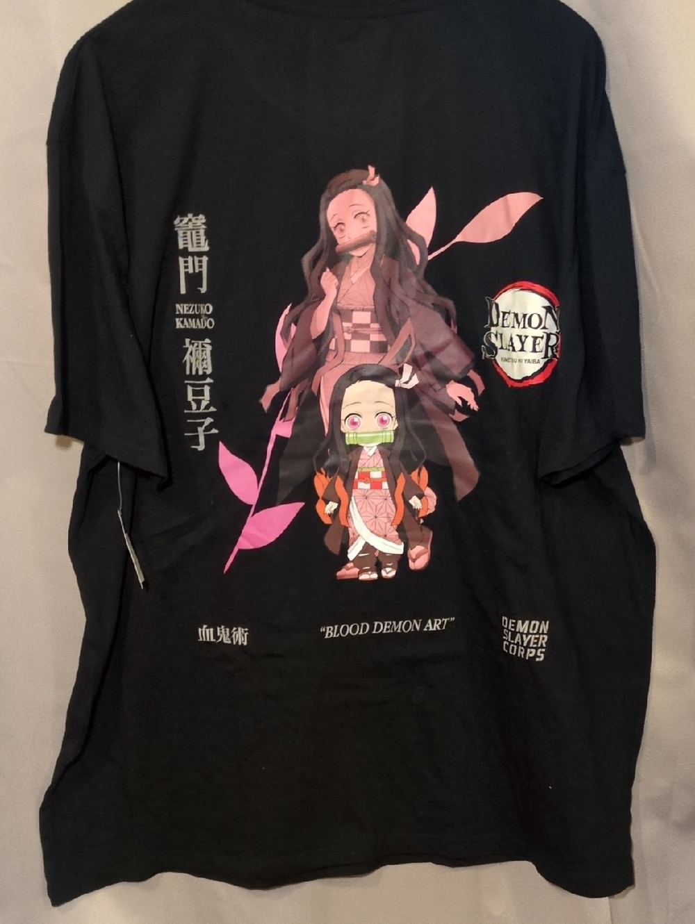 Demon Slayer Nezuko Kamado Blood Demon Art Black Graphic T-shirt